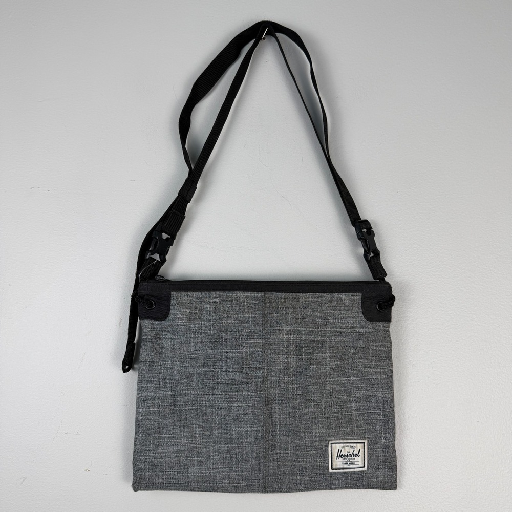 Herschel Supply Co. Alder Crossbody Bag Womens Heather Gray Canvas Webbing Strap